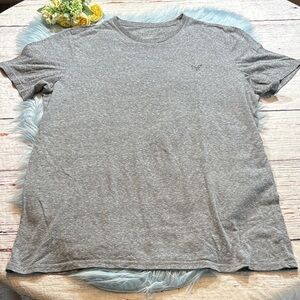 AE American Eagle Grey White Marbled AE Legend Crewneck Short Sleeve Tee XLT